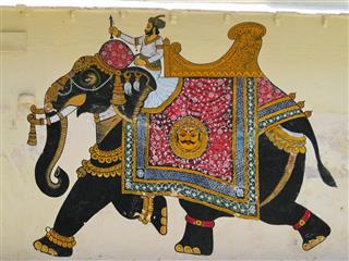 Painted Wall In Udaipur India