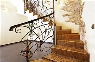 Mosaic Stairs With Ornamental Handrail