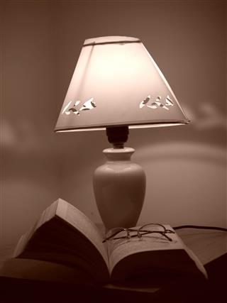 Lamp Book And Glasses