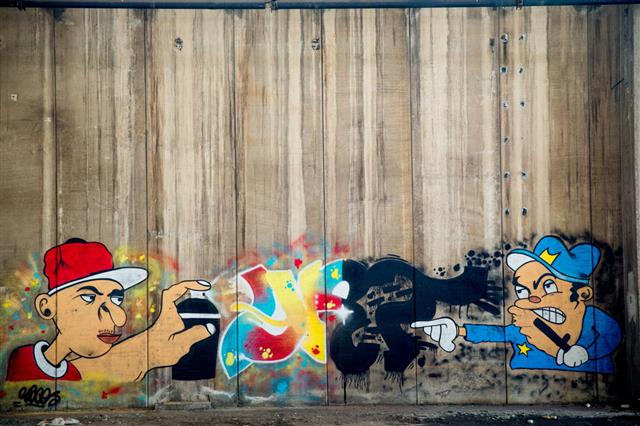Grafitti On Grungy Wall