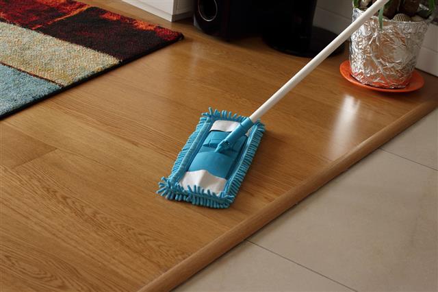 Cleaning The Floor With Mop