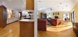 Kitchen And Family Room Panoramic