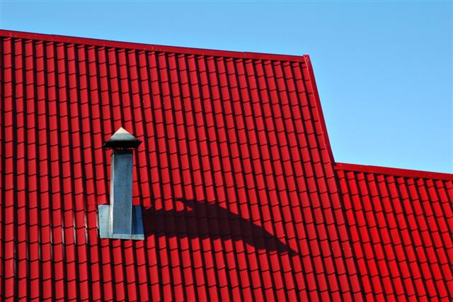 Red Roof From A Metal Tile