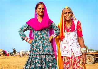 Mother And Daughter In India
