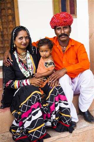 Cute Indian Family Smiling