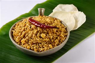 Puliyodharai Or Tamarind Rice