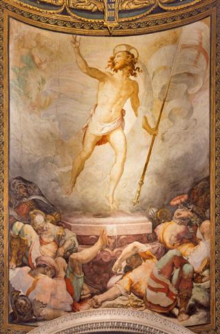 The Resurrection Fresco In Church