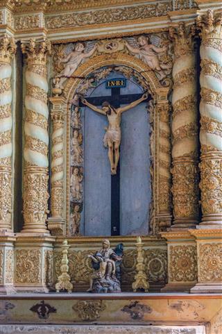 Antique Statue Of Crucifixion Of Jesus Christ