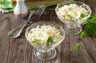 Festive Salad With Cheese And Egg