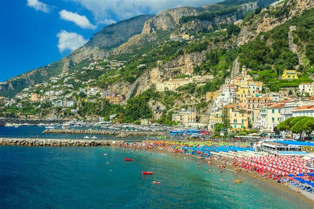 The Famous Riviera Of Amalfi Campania Italy Europe