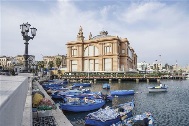 Theater Building And Port Of Bari