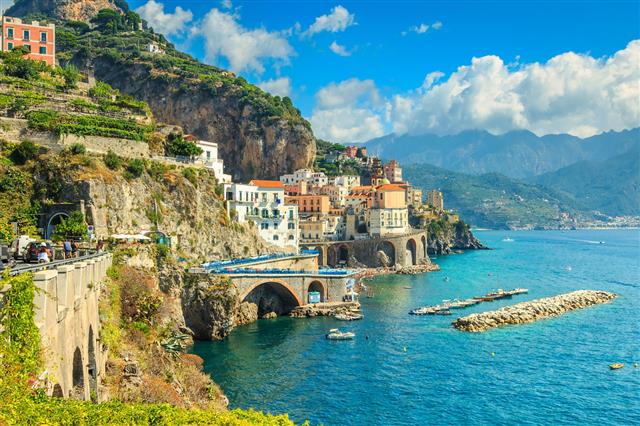 Amalfi And Harbor Italy Europe