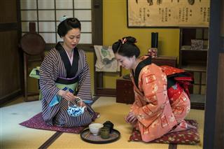 Women Having Traditional Japanese Tea