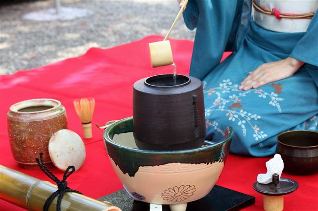 Japanese Tea Ceremony In Garden
