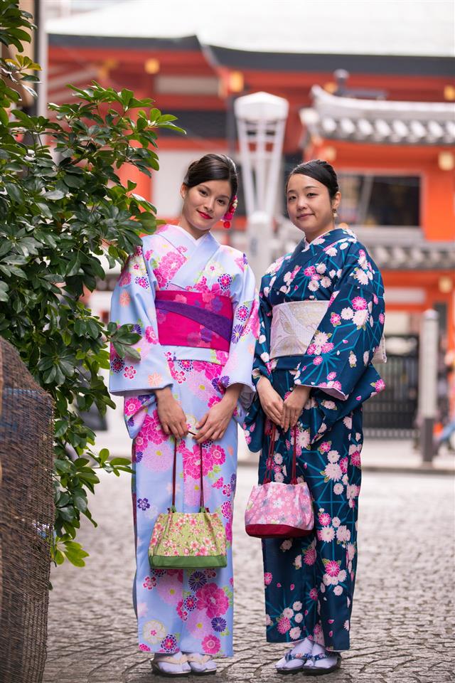 Multi Ethnic Women In Kimono