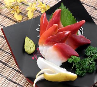 Japanese Food Sushi Set On Table