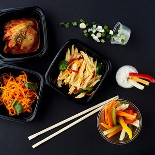 Korean Cuisine Set Of Salads