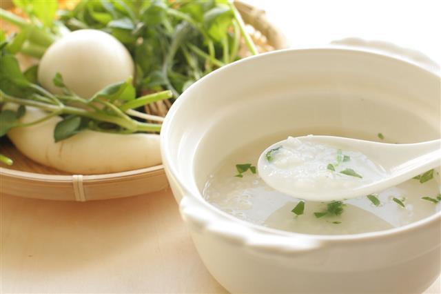 Vegetable And Herb In Congee
