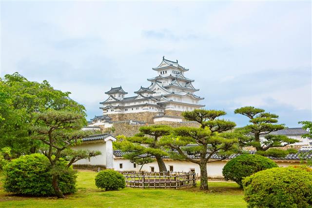 Main Tower Of The Himeji Castle Japan