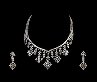 Diamond Necklace With Earring
