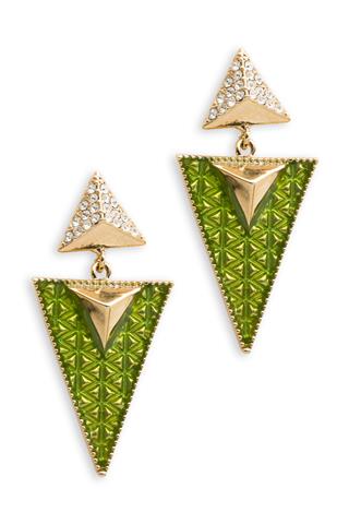 Gold Earrings With Triangles