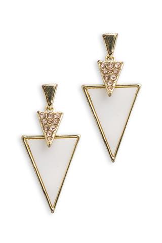 Gold Earrings With Triangles