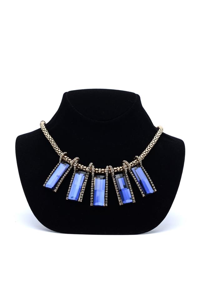 Necklace With Blue Gems