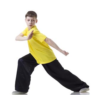 Boy In Kung Fu Fighting Position