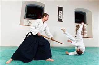 Aikido Wood Sword Throw Technique