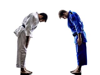 Judokas Fighters Fighting Men Silhouette