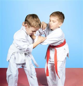 Small Children Performing Judo