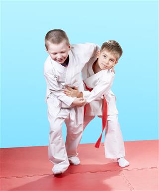 Kids Performing Judo Technique