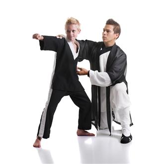 Kung Fu Master Teaching Young Student