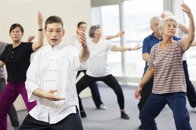 Seniors Doing Tai Chi Exercises