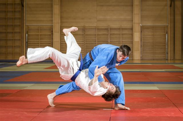 Young Male Judoka Fighters
