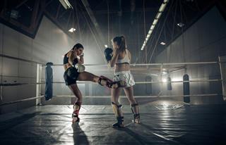 Boxing Match In A Gym