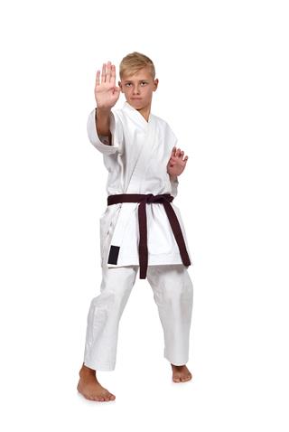 Boy In Karate Suit Training