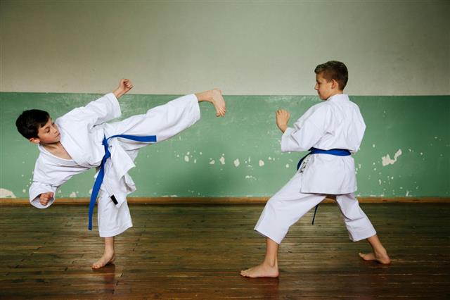 Practicing Karate