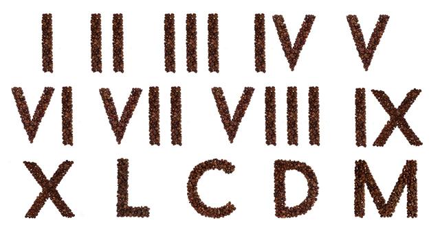 Roman Numerals Out Of Coffee