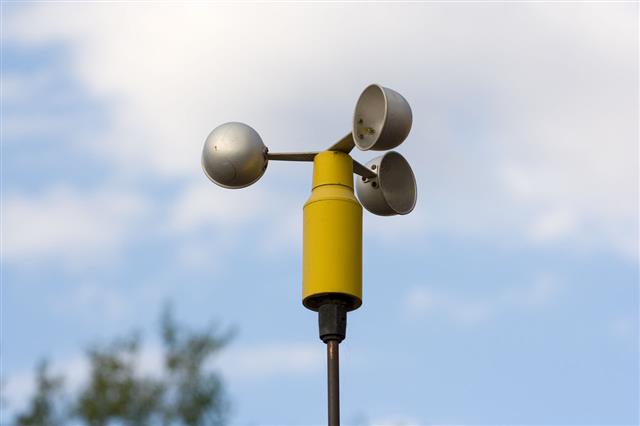 Yellow Anemometer With Silver Cups