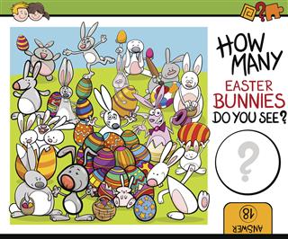 Counting Task With Easter Bunny