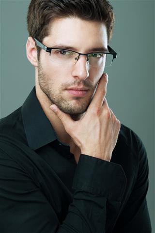 Man Wearing Glasses