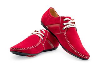 Leather Red Color Male Moccasins