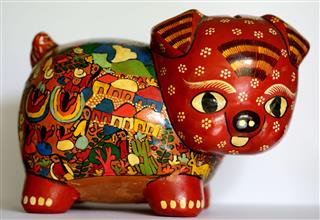 Mexican Ethnic Piggy Bank Art Craft