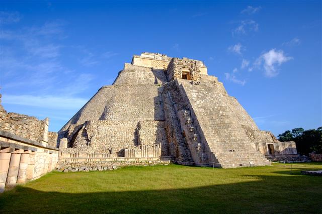 Scenic View Of Prehistoric Mayan Pyramid