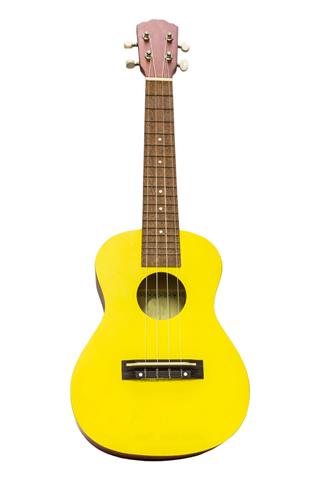 Yellow Ukulele Guitar Isolated