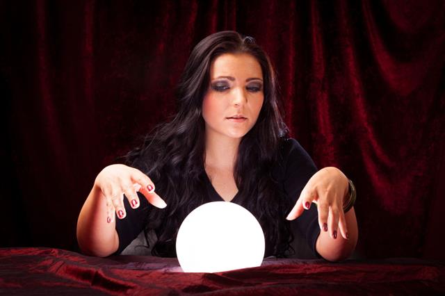 Friendly Fortune Teller With Crystal Ball