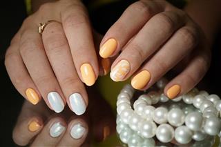 Beautiful bright natural nails with perfect clean manicure