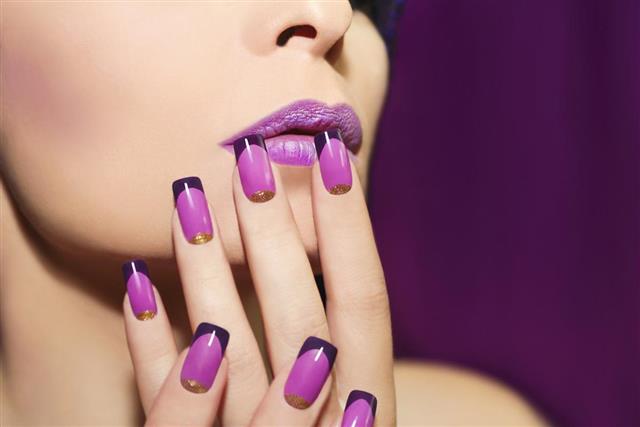 Lilac French manicure