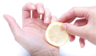Manicure with lemon